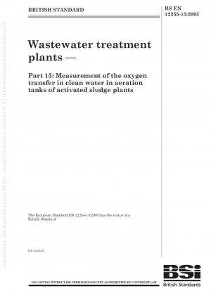 Kläranlagen - Messung des Sauerstofftransfers in Reinwasser in Belebungsbecken von Belebungsanlagen