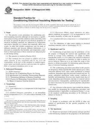 Standardpraxis zur Konditionierung elektrischer Isoliermaterialien für Tests