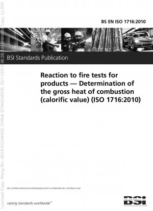 Brandverhaltenstests für Produkte. Bestimmung der Bruttoverbrennungswärme (Brennwert)