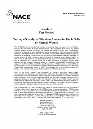 Prüfung von katalysierten Titananoden für den Einsatz in Böden oder natürlichen Gewässern (Art.-Nr. 21252)