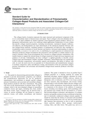 Standardhandbuch zur Charakterisierung und Standardisierung polymerisierbarer kollagenbasierter Produkte und damit verbundener Kollagen-Zell-Interaktionen