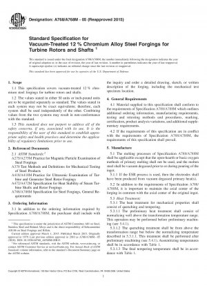Standardspezifikation für vakuumbehandeltes 12°C Schmiedeteile aus chromlegiertem Stahl für Turbinenrotoren und -wellen