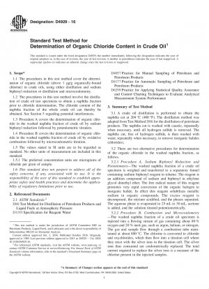 Standardtestmethode zur Bestimmung des Gehalts an organischem Chlorid in Rohöl