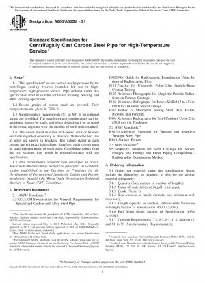 Standardspezifikation für zentrifugal gegossene Kohlenstoffstahlrohre für den Einsatz bei hohen Temperaturen