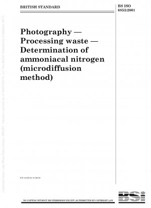 Fotografie. Abfallverarbeitung. Bestimmung von ammoniakalischem Stickstoff (Mikrodiffusionsverfahren)