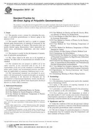 Standardpraxis für die Alterung von Polyolefin-Geomembranen im Luftofen