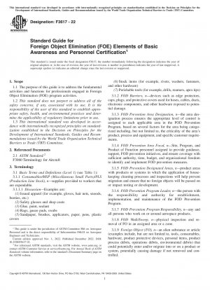 Standardhandbuch für die Beseitigung von Fremdkörpern (FOE), Elemente der grundlegenden Aufklärung und Personalzertifizierung