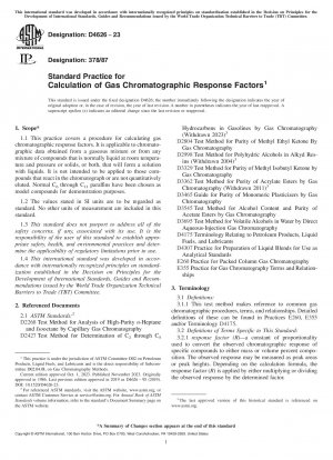 Standardpraxis zur Berechnung gaschromatographischer Reaktionsfaktoren