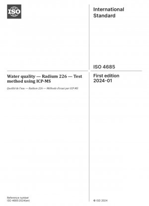 Wasserqualität – Radium 226 – Testmethode mittels ICP-MS