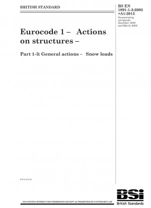 Eurocode 1. Einwirkungen auf Bauwerke. Allgemeine Aktionen. Schneelasten