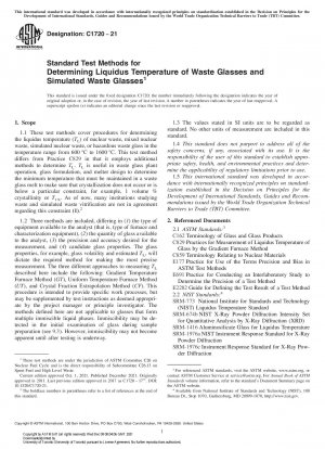 Standardtestmethoden zur Bestimmung der Liquidustemperatur von Altgläsern und simulierten Altgläsern