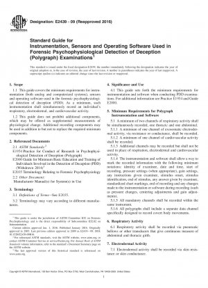 Standardhandbuch für Instrumente, Sensoren und Betriebssoftware, die bei forensisch-psychophysiologischen Täuschungserkennungsuntersuchungen (Polygraph) verwendet werden
