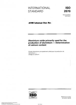 Aluminiumoxid, das hauptsächlich zur Herstellung von Aluminium verwendet wird – Bestimmung des Calciumgehalts