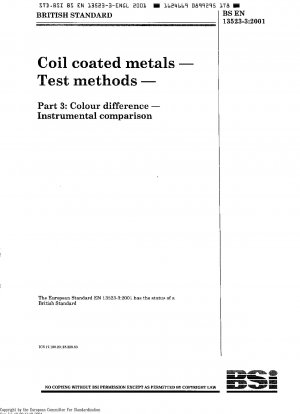Bandbeschichtete Metalle – Prüfmethoden – Teil 3: Farbunterschied – Instrumenteller Vergleich