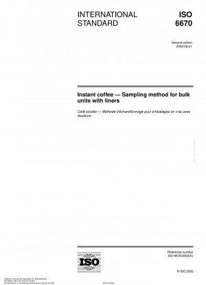 Instantkaffee – Probenahmemethode für Großeinheiten mit Auskleidung