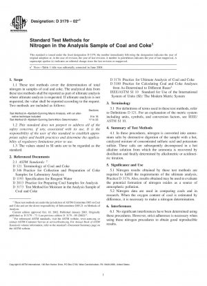 Standardtestmethoden für Stickstoff in der Analyseprobe von Kohle und Koks