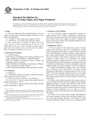Standardtestmethode für Asche in Zellstoff, Papier und Papierprodukten