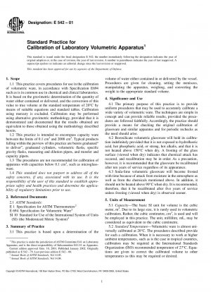 Standardpraxis für die Kalibrierung von volumetrischen Laborgeräten