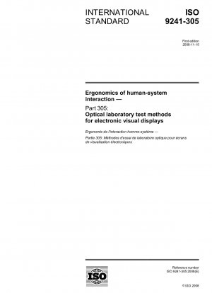 Ergonomie der Mensch-System-Interaktion – Teil 305: Optische Labortestmethoden für elektronische visuelle Anzeigen