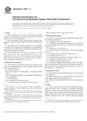 Standardspezifikation für konzentrisch gelegte kupferkaschierte Stahlleiter