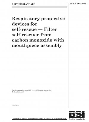 Atemschutzgeräte zur Selbstrettung – Filterselbstretter aus Kohlenmonoxid mit Mundstückmontage
