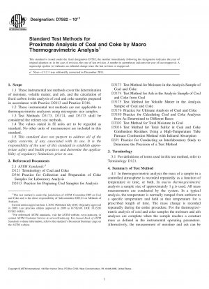 Standardtestmethoden für die Näherungsanalyse von Kohle und Koks durch makrothermogravimetrische Analyse