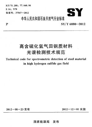 Technischer Code für die spektrometrische Detektion von Stahlmaterial in Gasfeldern mit hohem Schwefelwasserstoffgehalt