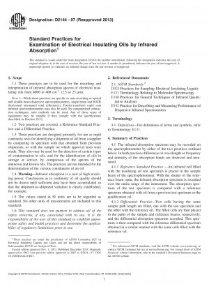 Standardverfahren zur Untersuchung elektrischer Isolieröle durch Infrarotabsorption