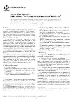 Standardtestmethode zur Kalibrierung von Thermoelementen durch Vergleichstechniken