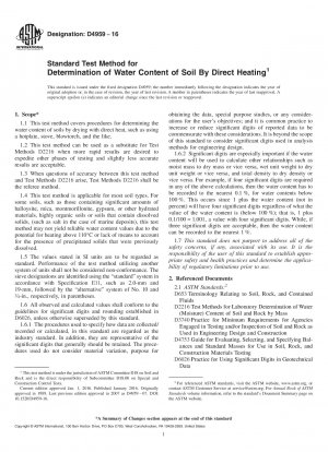 Standardtestmethode zur Bestimmung des Wassergehalts von Böden durch direkte Erwärmung