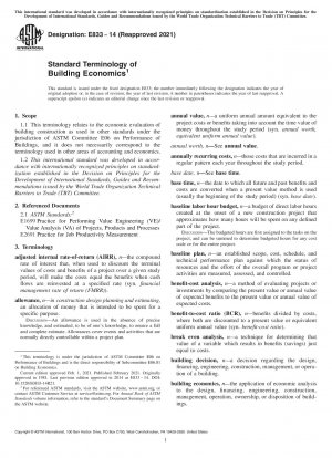 Standardterminologie der Bauökonomie