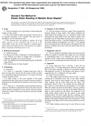 Prüfverfahren für elastisches statisches Biegen metallischer Knochenklammern (zurückgezogen 2000)