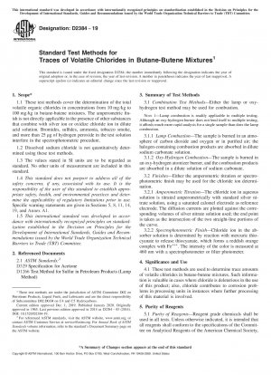 Standardtestmethoden für Spuren flüchtiger Chloride in Butan-Buten-Mischungen
