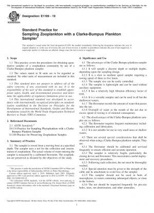 Standardpraxis für die Probenahme von Zooplankton mit einem Clarke-Bumpus-Plankton-Probenehmer