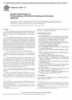 Standardspezifikation für Perfluoralkoxy (PFA)-Harzform- und Extrusionsmaterialien