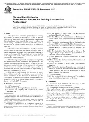 Standardspezifikation für Platten-Strahlungsbarrieren für Anwendungen im Hochbau