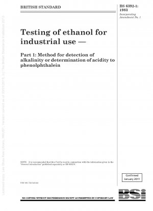 Prüfung von Ethanol für industrielle Zwecke – Teil 1: Verfahren zum Nachweis der Alkalität oder Bestimmung des Säuregehalts von Phenolphthalein
