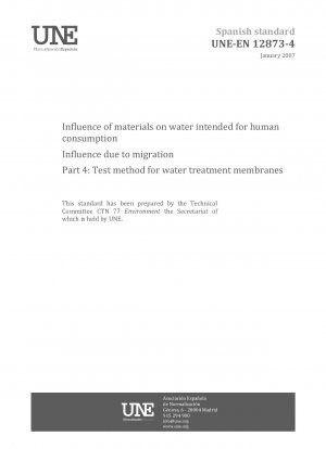 Einfluss von Materialien auf Wasser für den menschlichen Gebrauch – Einfluss durch Migration – Teil 4: Prüfverfahren für Wasseraufbereitungsmembranen