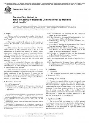 Standardtestmethode für die Abbindezeit von hydraulischem Zementmörtel mit modifizierter Vicat-Nadel