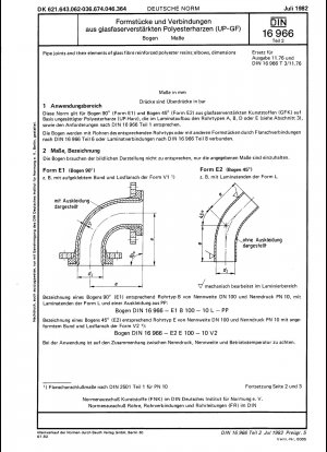 Rohrverbindungsstücke und -verbindungen aus glasfaserverstärktem Polyesterharz (UP-GF); Winkelstücke, Abmessungen