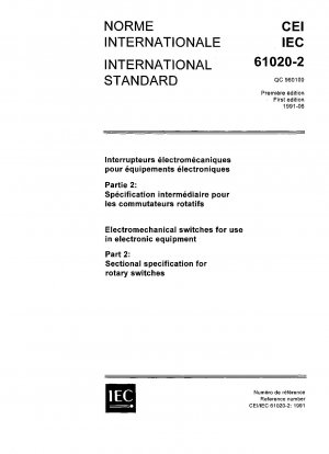 Elektromechanische Schalter zur Verwendung in elektronischen Geräten; Teil 2: Abschnittsspezifikation für Drehschalter