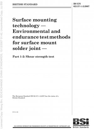 Oberflächenmontagetechnik – Umwelt- und Dauertestmethoden für oberflächenmontierte Lötverbindungen – Scherfestigkeitstest