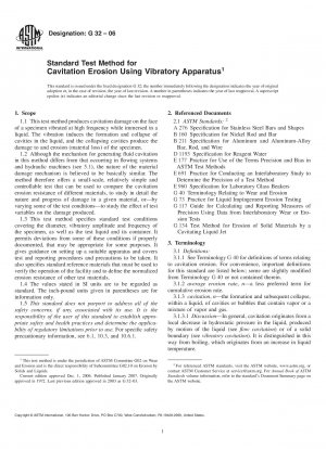 Standardtestmethode für Kavitationserosion unter Verwendung von Vibrationsgeräten