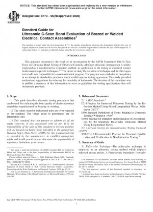 Standardhandbuch für die Ultraschall-C-Scan-Verbindungsbewertung von gelöteten oder geschweißten elektrischen Kontaktbaugruppen
