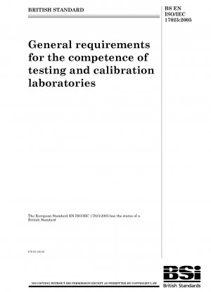 Allgemeine Anforderungen an die Kompetenz von Prüf- und Kalibrierlaboratorien (ISO/IEC 17025:2005)