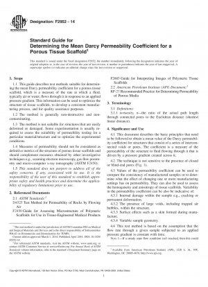 Standardhandbuch zur Bestimmung des mittleren Darcy-Permeabilitätskoeffizienten für ein poröses Gewebegerüst