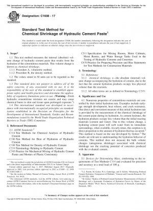Standardtestmethode für die chemische Schrumpfung von hydraulischer Zementpaste