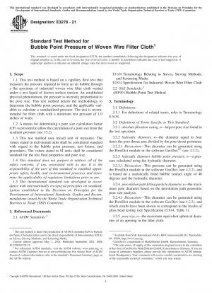 Standardtestmethode für den Blasenpunktdruck von gewebten Drahtfiltertüchern