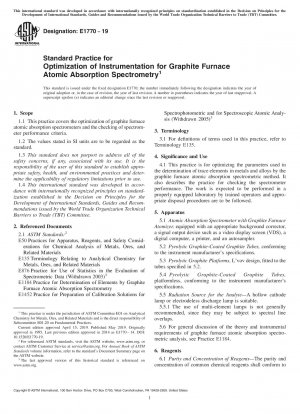 Standardpraxis zur Optimierung der Instrumentierung für die Atomabsorptionsspektrometrie im Graphitofen