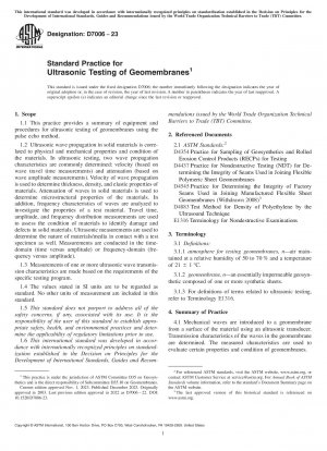 Standardpraxis für die Ultraschallprüfung von Geomembranen